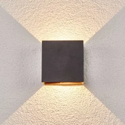 Lucande Lámparas Evie Udendørs Aplique De Pared Dark Grey/Clear - Lucande -Lucande 42510965260352