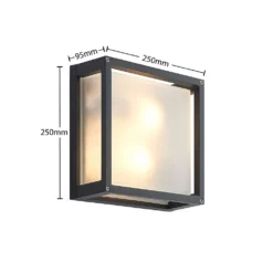 Lucande Lámparas Aurelien Square Aplique Exterior IP54 Dark Grey - Lucande -Lucande 42510965379255