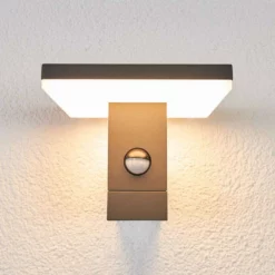 Lucande Lámparas Olesia Aplique Pared Exterior W/Sensor Dark Grey/Opal - Lucande -Lucande 42510965442993