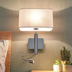 Lucande Lámparas Jettka Aplique De Pared White/Chrome - Lucande -Lucande 42510965483415