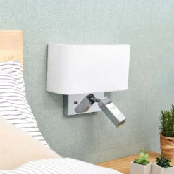 Lucande Lámparas Virve Aplique De Pared White/Chrome - Lucande -Lucande 42510965484194