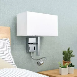 Lucande Lámparas Pelto Aplique De Pared White/Chrome - Lucande -Lucande 42510965484884