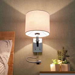 Lucande Lámparas Taron Aplique De Pared White/Chrome - Lucande -Lucande 42510965485015