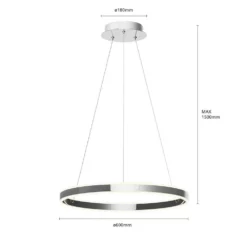 Lucande Lámparas Lyani Lámpara Colgante Ø60 Chrome/White - Lucande -Lucande 42510965502455 1