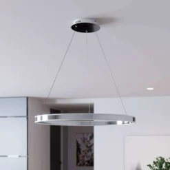 Lucande Lámparas Lyani Lámpara Colgante Ø80 Chrome/White - Lucande -Lucande 42510965502523