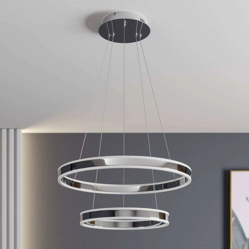 Lucande Lámparas Lyani 2 Lámpara Colgante Ø60 Chrome/White - Lucande 3 Lucande Lámparas Lyani 2 Lámpara Colgante Ø60 Chrome/White - Lucande - Imagen 3