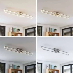 Lucande Lámparas Quadra Lámpara De Techo Dim. L Steel/White - Lucande -Lucande 42510965509552