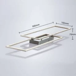 Lucande Lámparas Quadra Lámpara De Techo Dim. M Steel/White - Lucande -Lucande 42510965509623