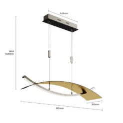 Lucande Lámparas Marija Lámpara Colgante L90 Black/Gold - Lucande -Lucande 42510965536806