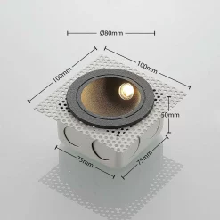 Lucande Lámparas Pordis Empotrable Aplique De Pared Exterior Dark Grey - Lucande -Lucande 42510965558373