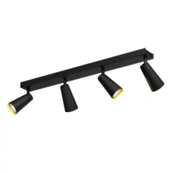 Lucande Lámparas Angelina 4 Lámpara De Techo Black/Gold - Lucande