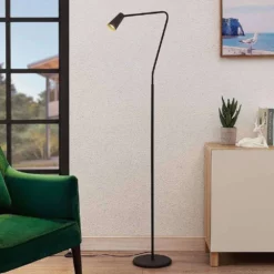 Lucande Lámparas Angelina Lámpara De Pie Black/Gold - Lucande -Lucande 42510965699023