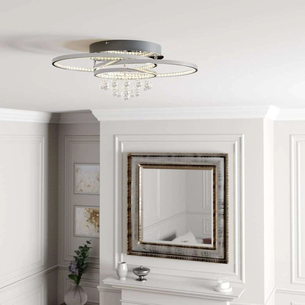 Lucande Lámparas Keely Lámpara De Techo L Chrome/Clear - Lucande 2 Lucande Lámparas Keely Lámpara De Techo L Chrome/Clear - Lucande - Imagen 2