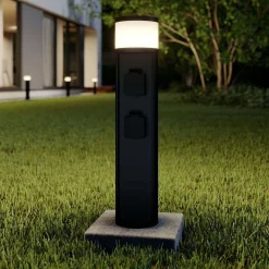 Lucande Lámparas Corban LED Lámpara Para Jardín W/2 Power Strip Graphite - Lucande -Lucande 42510965738555