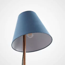 Lucande Lámparas Jinda Lámpara De Sobremesa Blue/Wood - Lucande -Lucande 4251096593396jinda bordlampe3