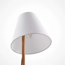 Lucande Lámparas Jinda Lámpara De Sobremesa White/Wood - Lucande -Lucande 4251096593419jinda bordlampe3