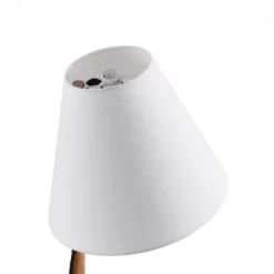 Lucande Lámparas Jinda Lámpara De Sobremesa White/Wood - Lucande -Lucande 4251096593419jinda bordlampe4