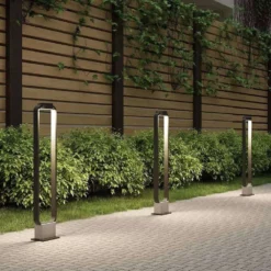 Lucande Lámparas Belna Lámpara Exterior/Jardín H100 Grey/Graphite - Lucande -Lucande 4251911702606lucande belna led wegeleuchte 100 cm3