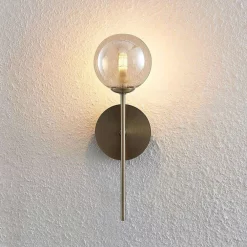 Lucande Lámparas Wynina 1 Aplique De Pared Brass/Amber - Lucande -Lucande 42519117044406