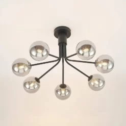 Lucande Lámparas Wynina 7 Lámpara De Techo Black/Smoke - Lucande -Lucande 42519117044954