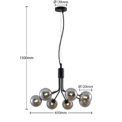 Lucande Lámparas Wynina Lámpara Colgante Black/Smoke - Lucande -Lucande 42519117045184