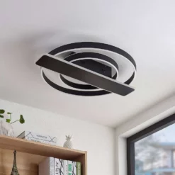 Lucande Lámparas Linetti Round Lámpara De Techo Black - Lucande -Lucande 42519117107864