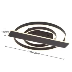 Lucande Lámparas Linetti Round Lámpara De Techo Black - Lucande -Lucande 42519117107865