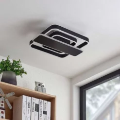 Lucande Lámparas Linetti Square 40 Lámpara De Techo Black - Lucande -Lucande 42519117108093