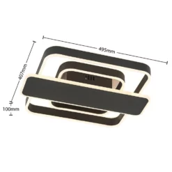 Lucande Lámparas Linetti Square 40 Lámpara De Techo Black - Lucande -Lucande 42519117108094