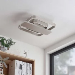 Lucande Lámparas Linetti Square 40 Lámpara De Techo Nickel - Lucande -Lucande 42519117108164