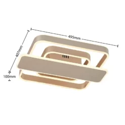 Lucande Lámparas Linetti Square 40 Lámpara De Techo Nickel - Lucande -Lucande 42519117108165