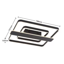 Lucande Lámparas Linetti Square 70 Lámpara De Techo Black - Lucande -Lucande 42519117108234