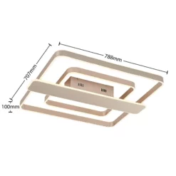 Lucande Lámparas Linetti Square 70 Lámpara De Techo Nickel - Lucande -Lucande 4251911710830 9922018 3