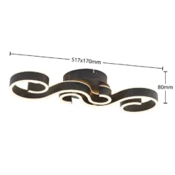 Lucande Lámparas Admira Lámpara De Techo L51,7 Black/Gold - Lucande -Lucande 42519117109084