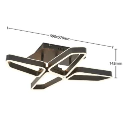 Lucande Lámparas Quinn 4 Lámpara De Techo Black/Gold - Lucande -Lucande 42519117110284