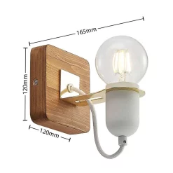 Lucande Lámparas Becky Aplique De Pared White/Wood - Lucande -Lucande 42519117120563
