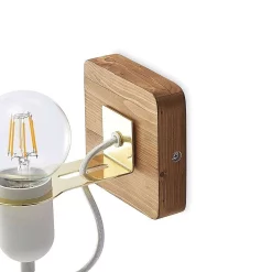 Lucande Lámparas Becky Aplique De Pared White/Wood - Lucande -Lucande 42519117120566