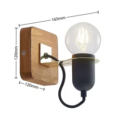 Lucande Lámparas Becky Aplique De Pared Black/Wood - Lucande -Lucande 42519117120633