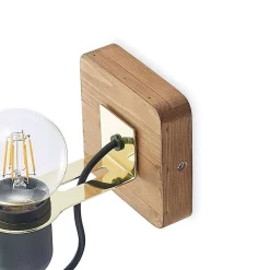 Lucande Lámparas Becky Aplique De Pared Black/Wood - Lucande -Lucande 42519117120634