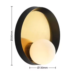 Lucande Lámparas Andelina Aplique De Pared Brass/Black/Opal - Lucande -Lucande 42519117121173