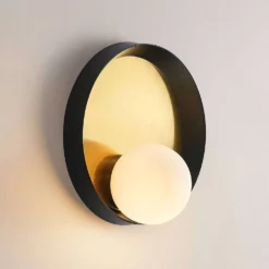 Lucande Lámparas Andelina Aplique De Pared Brass/Black/Opal - Lucande -Lucande 42519117121174