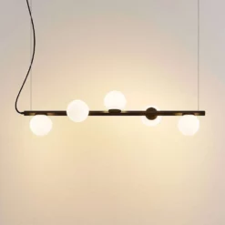 Lucande Lámparas Emarin Long Lámpara Colgante Black/Opal - Lucande -Lucande 42519117130844