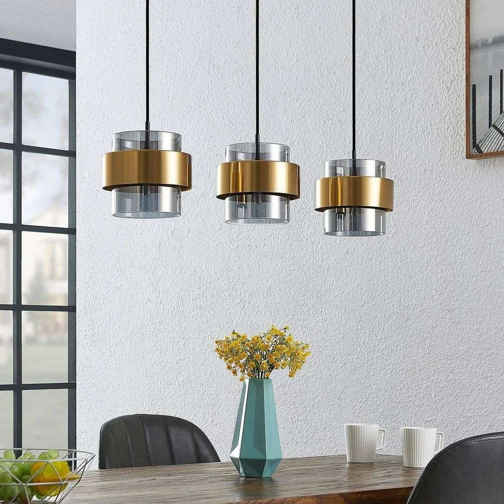 Lucande Lámparas Ikibare 3 Lámpara Colgante Black/Brass/Smoke - Lucande 3 Lucande Lámparas Ikibare 3 Lámpara Colgante Black/Brass/Smoke - Lucande - Imagen 3