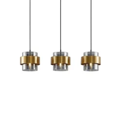Lucande Lámparas Ikibare 3 Lámpara Colgante Black/Brass/Smoke - Lucande
