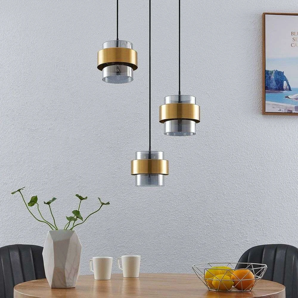 Lucande Lámparas Ikibare Cluster Lámpara Colgante Black/Brass/Smoke - Lucande 2 Lucande Lámparas Ikibare Cluster Lámpara Colgante Black/Brass/Smoke - Lucande - Imagen 2