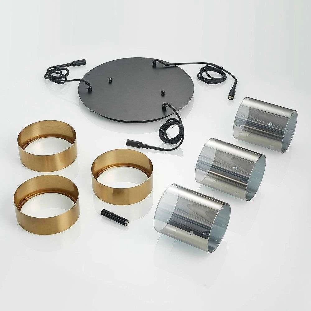 Lucande Lámparas Ikibare Cluster Lámpara Colgante Black/Brass/Smoke - Lucande 6 Lucande Lámparas Ikibare Cluster Lámpara Colgante Black/Brass/Smoke - Lucande - Imagen 6