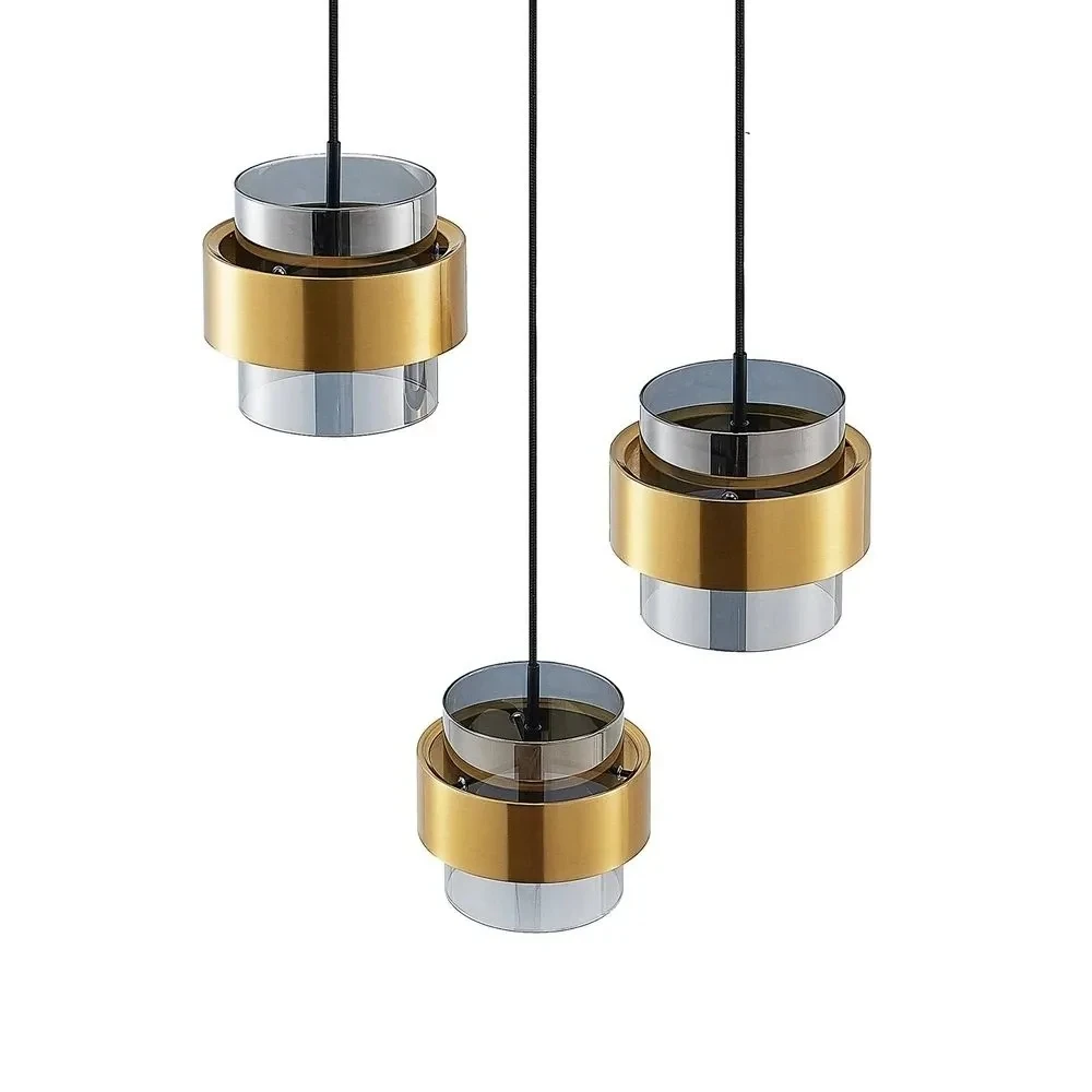 Lucande Lámparas Ikibare Cluster Lámpara Colgante Black/Brass/Smoke - Lucande 1 Lucande Lámparas Ikibare Cluster Lámpara Colgante Black/Brass/Smoke - Lucande