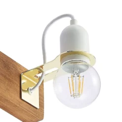 Lucande Lámparas Becky Aplique De Pared Wood/White/Brass - Lucande -Lucande 42519117136716