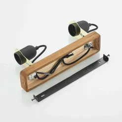 Lucande Lámparas Becky Aplique De Pared Wood/Black/Brass - Lucande -Lucande 42519117136886