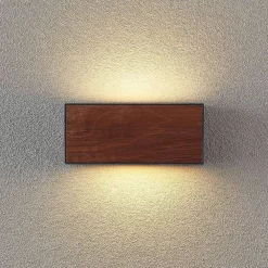 Lucande Lámparas Lengo Aplique Exterior E27 L25 Wood - Lucande -Lucande 42519117197725